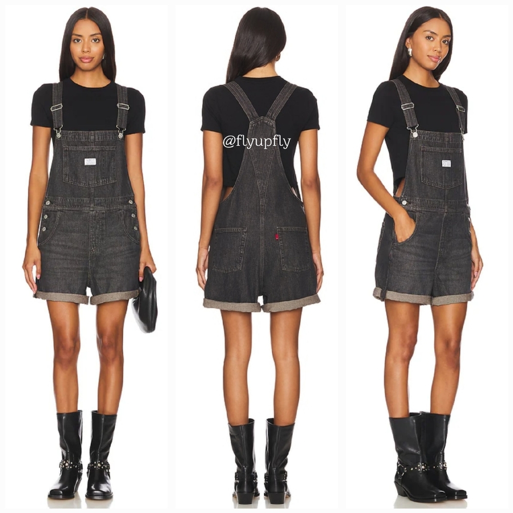 Levi's Vintage Denim Shortalls Short Overalls - Picture 5 of 10